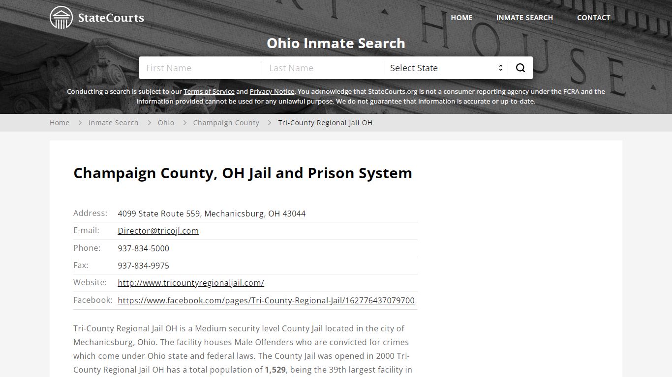 Tri-County Regional Jail OH Inmate Records Search, Ohio ...